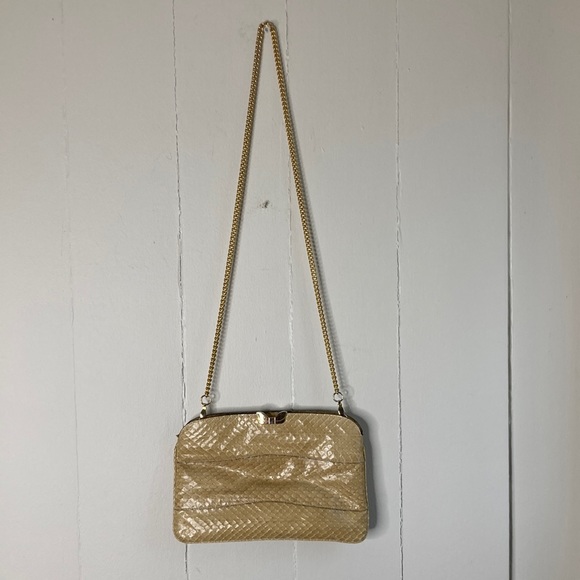 Salvatore Ferragamo vintage Snake buttercup  bag chain or clutch . - Picture 1 of 13